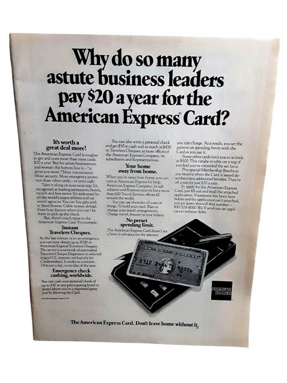 1977 American Express Card Ad Business Leaders Charge Card Print Ad